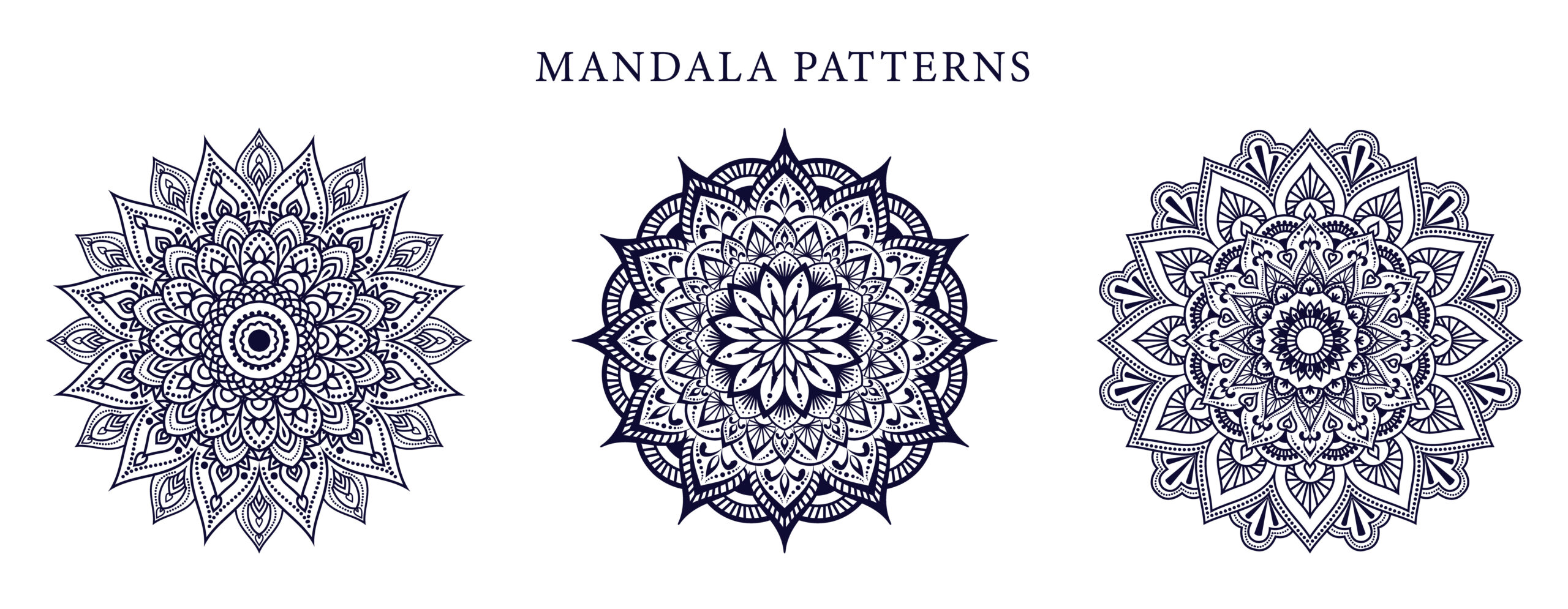 Ornamental luxury mandala pattern 3 in 1 design